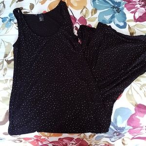 Ankle length polka dot sleeveless dress